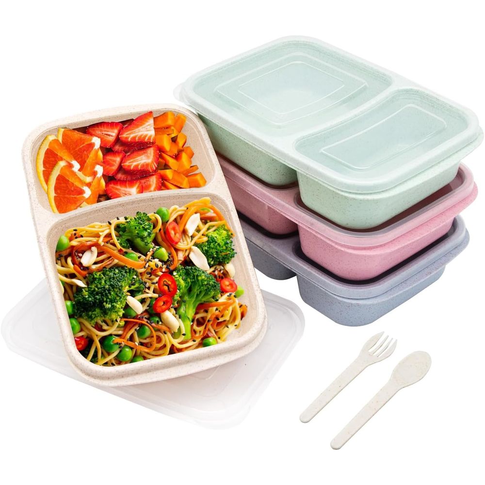 Meal Prep Container - 4팩 도시락 세트, 2칸 식사 준비용