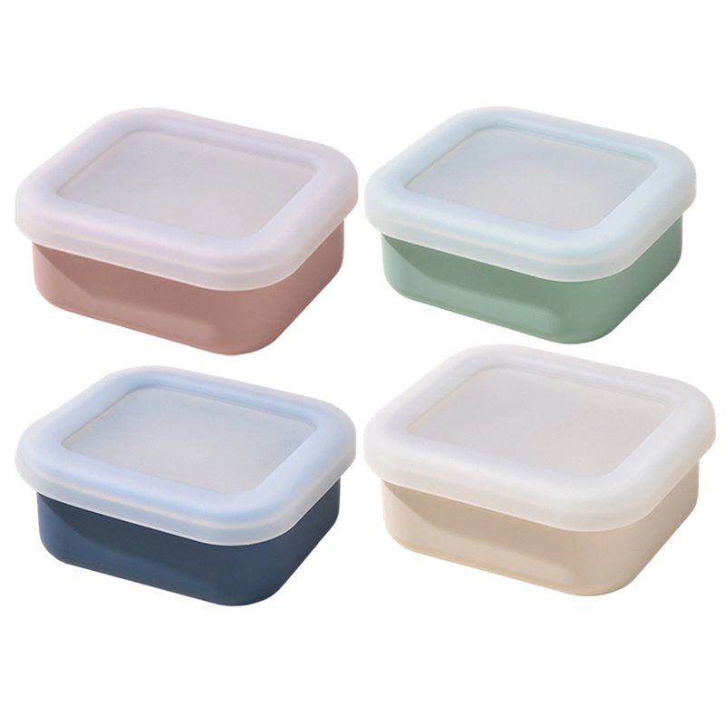 Meal Prep Freezer - AB33-4팩 실리콘 냉동고용 뚜껑 포함 수프,