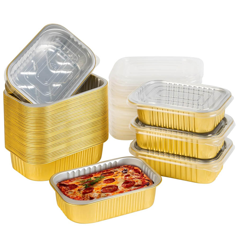 Meal Prep Freezer - 뚜껑이 있는 작은 알루미늄 팬, 고강도,