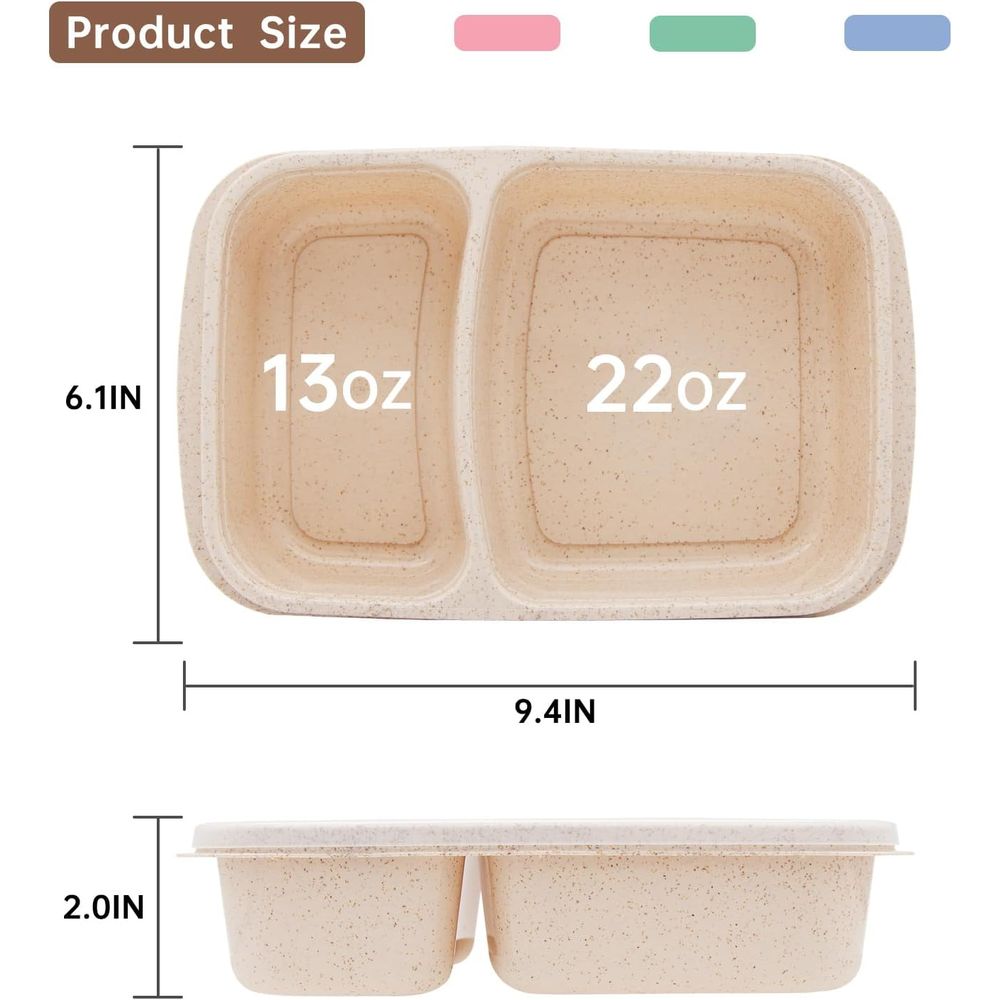 4팩 도시락 세트, 2칸 식사 준비용 용기(뚜껑 포함) - Meal Prep Container 리뷰 및 가격