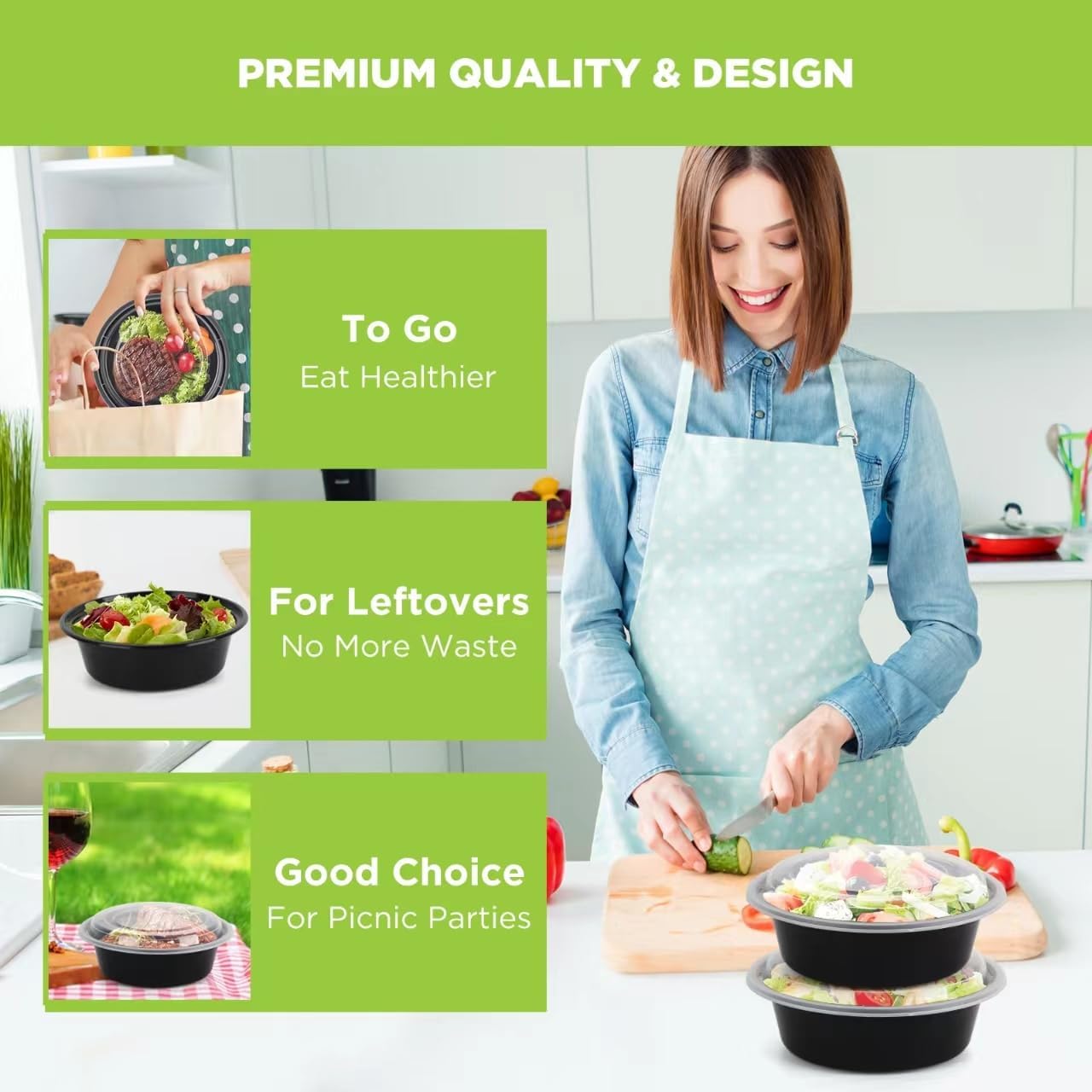 뚜껑이 있는 식사 준비용 용기 - 50개입 32온스 식 - Meal Prep Freezer 리뷰 및 가격