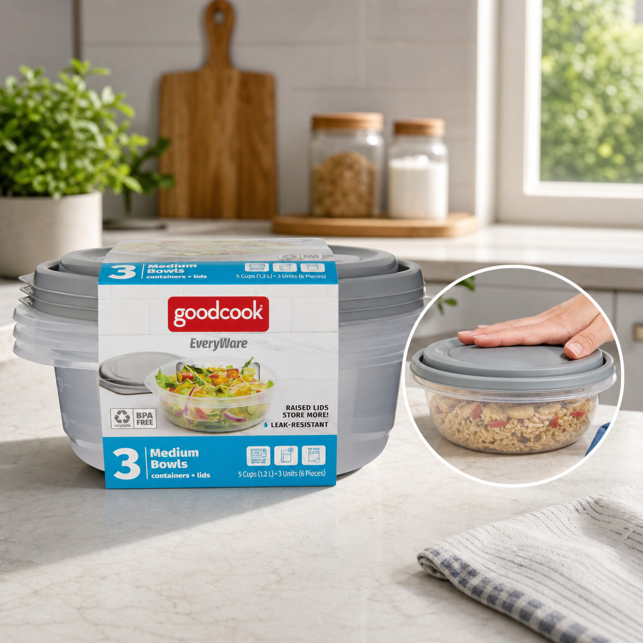 6개입 원형 5컵 음식 보관 용기(뚜껑 포함), 식사  - Meal Prep Container 리뷰 및 가격
