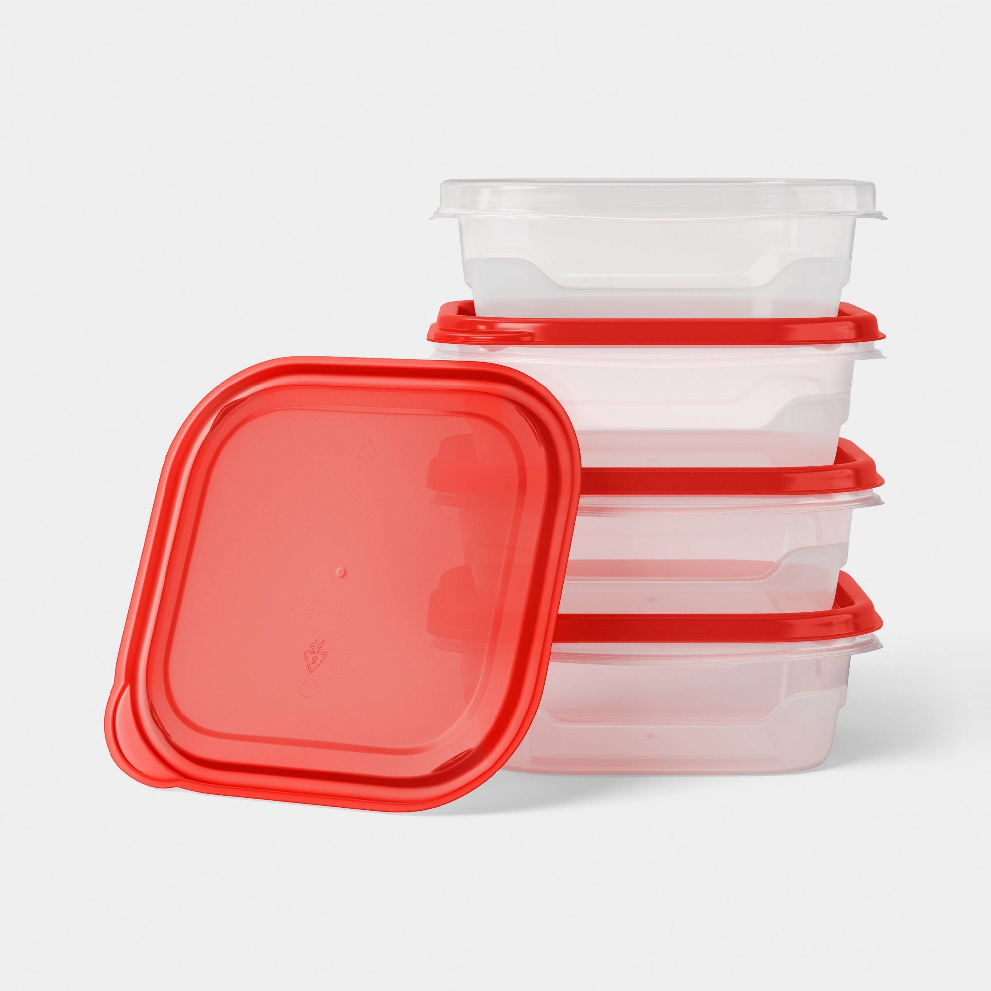 4개의 작은 사각형 식품 보관 용기(스냅 뚜껑 포함), - Meal Prep Container 리뷰 및 가격