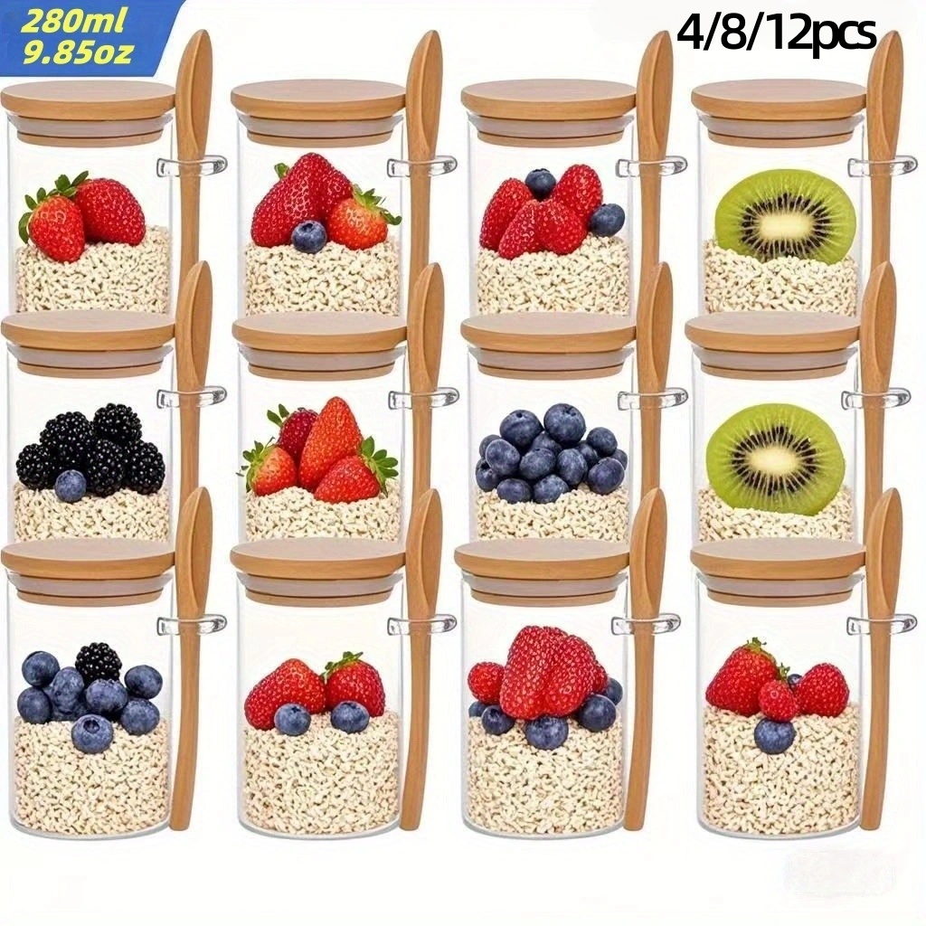 4/8/12개입, 뚜껑이 있는 오트밀 아침식사 컵(9. - Meal Prep Yogurt Containers 리뷰 및 가격