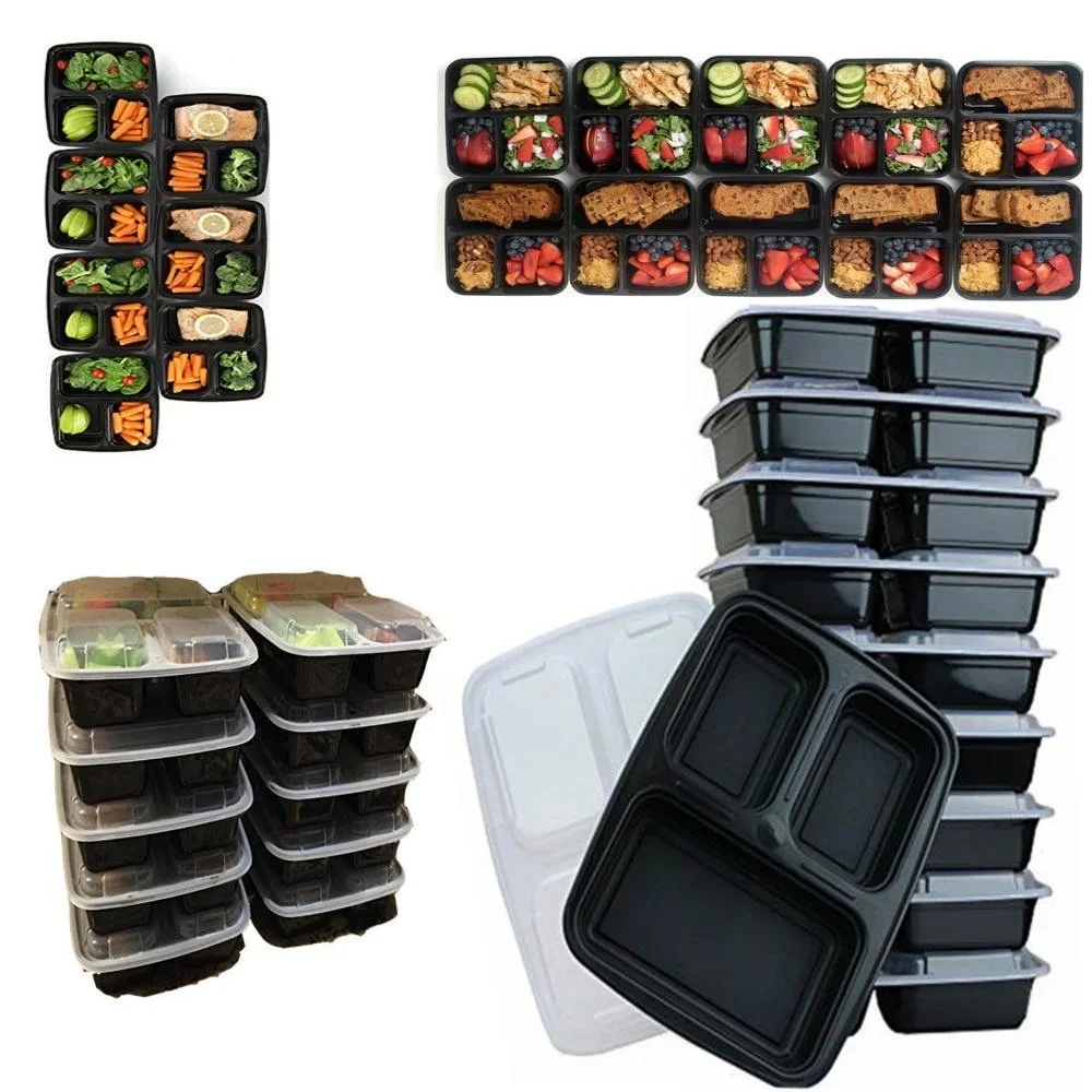 7팩 3칸 식사 준비 용기 뚜껑이 있는 매우 두꺼운 식 - Meal Prep Freezer 리뷰 및 가격