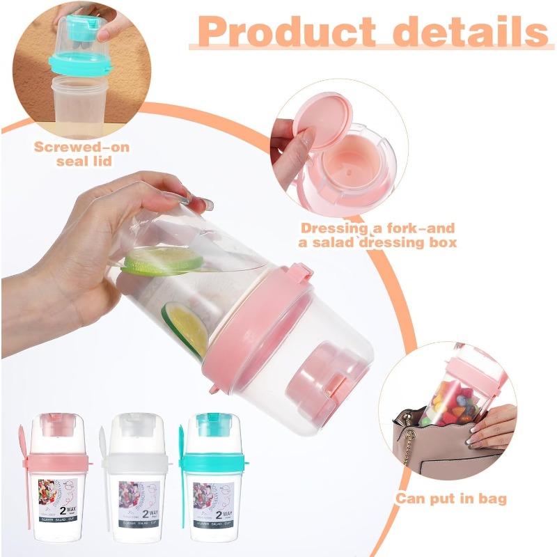 휴대용 샐러드 컵, 이중 오트밀 컵, 요구르트, 견과류 - Meal Prep Yogurt Containers 리뷰 및 가격