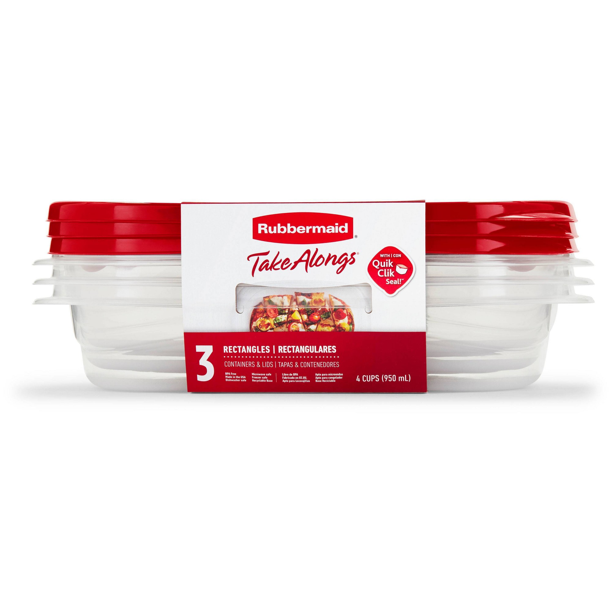뚜껑이 있는 빨간색 직사각형 식품 보관 용기 3개, 주 - Meal Prep Container 리뷰 및 가격