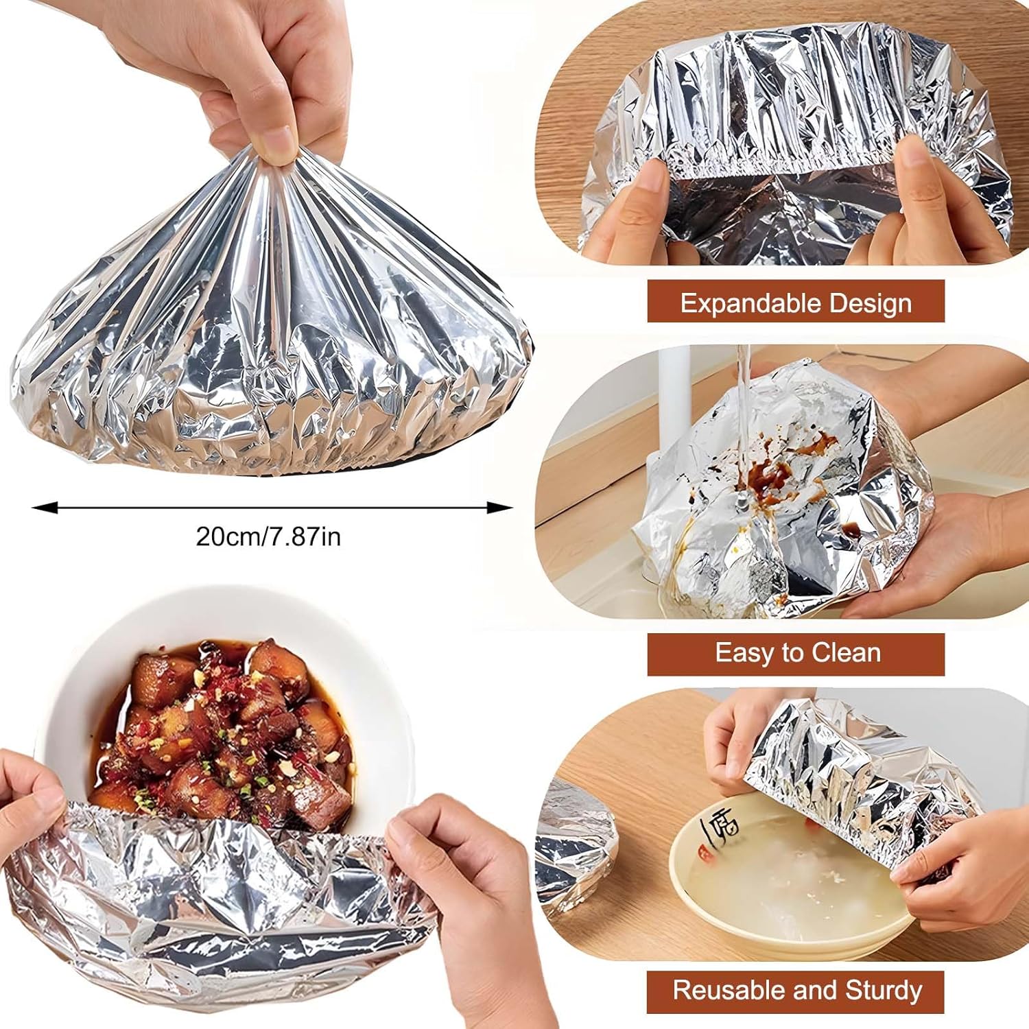 재사용 가능한 알루미늄 음식 덮개, 신축성 있는 접시/ - Meal Prep Bowl 리뷰 및 가격