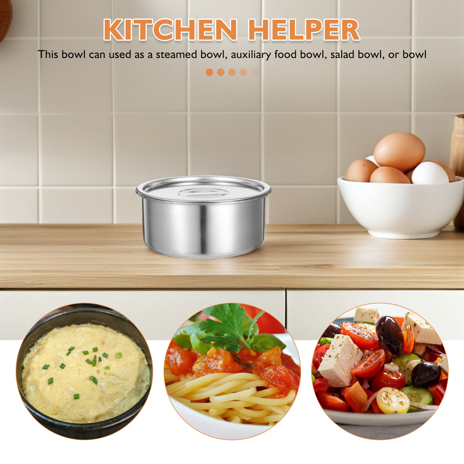 스테인레스 스틸 찜 달걀 그릇 14cm 뚜껑 포함 다용 - Meal Prep Bowl 리뷰 및 가격
