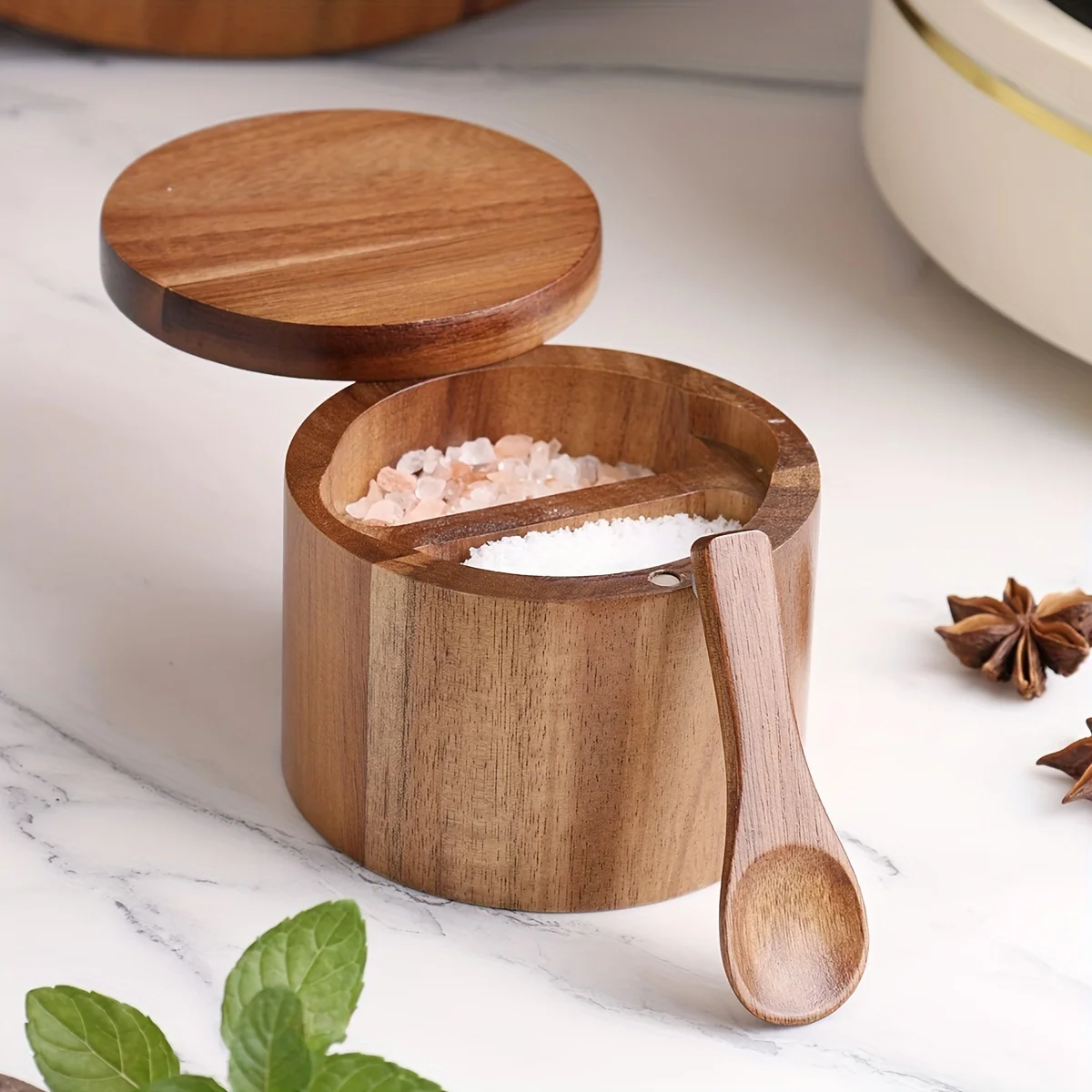 아카시아 나무 소금통(숟가락 포함) 원목 양념통 후추통 - Herb Keeper Bottle 리뷰 및 가격
