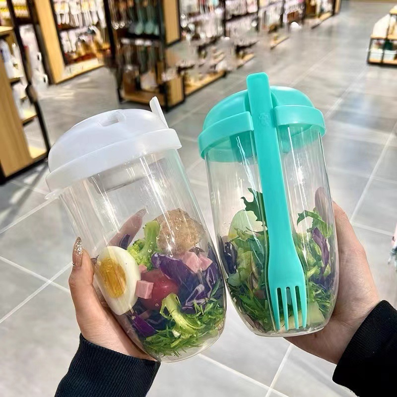 뚜껑과 포크가 함께 있는 휴대용 샐러드 볼, 일체형 누 - Meal Prep Yogurt Containers 리뷰 및 가격