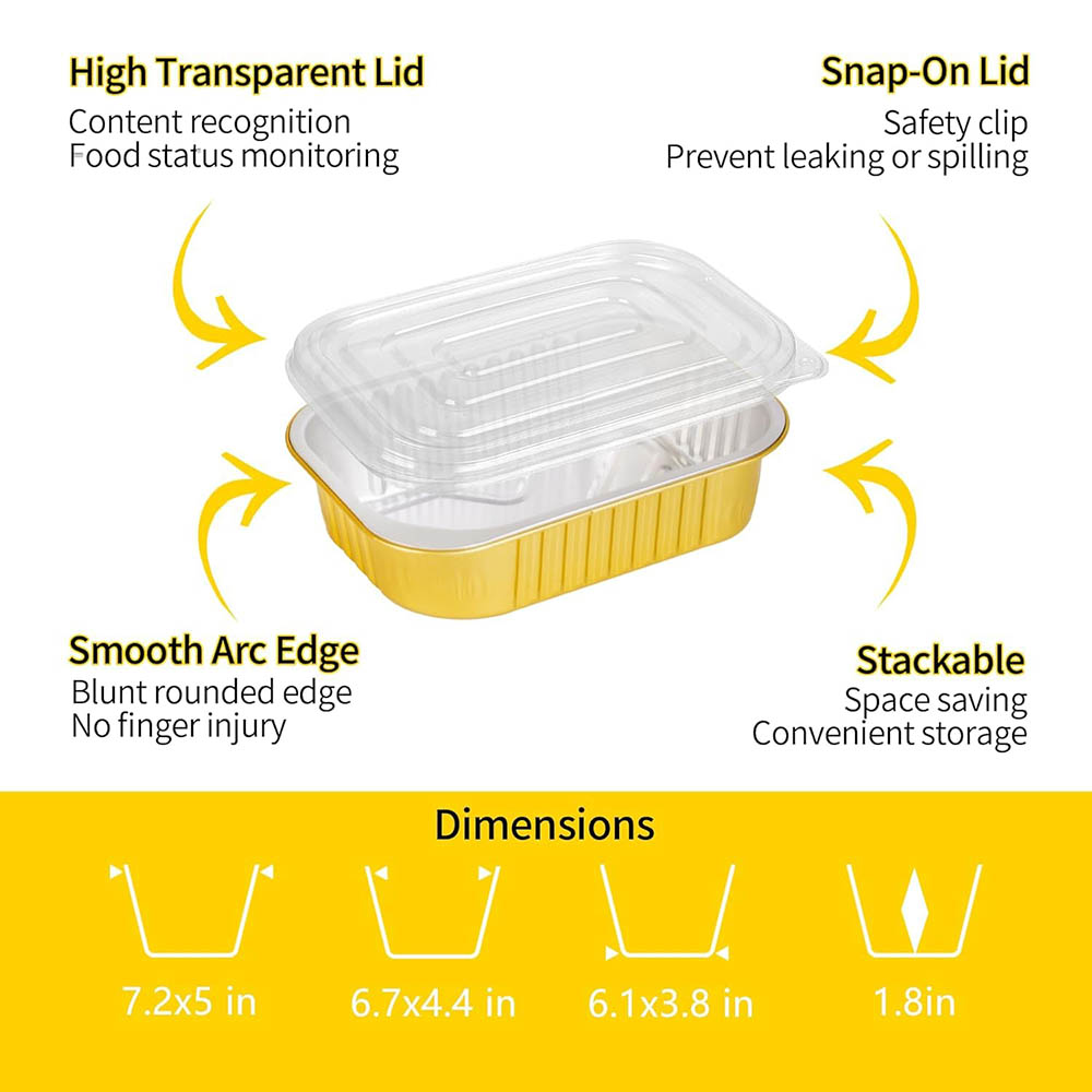 뚜껑이 있는 작은 알루미늄 팬, 고강도, 은박지 식품  - Meal Prep Freezer 리뷰 및 가격
