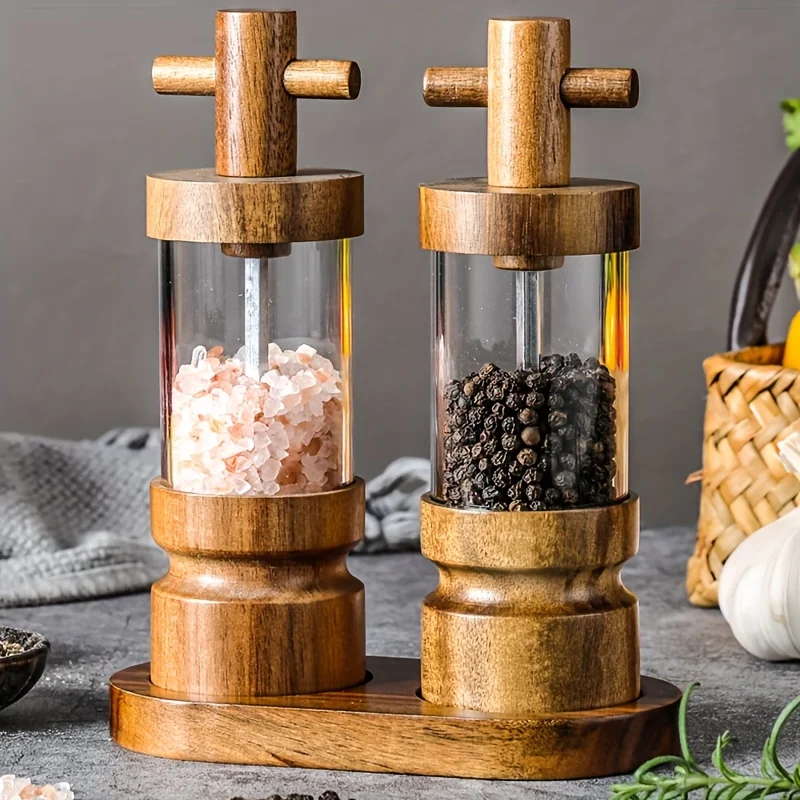아카시아 나무 수동 후추 그라인더, 굵기 조절 가능,  - Herb Keeper Bottle 리뷰 및 가격