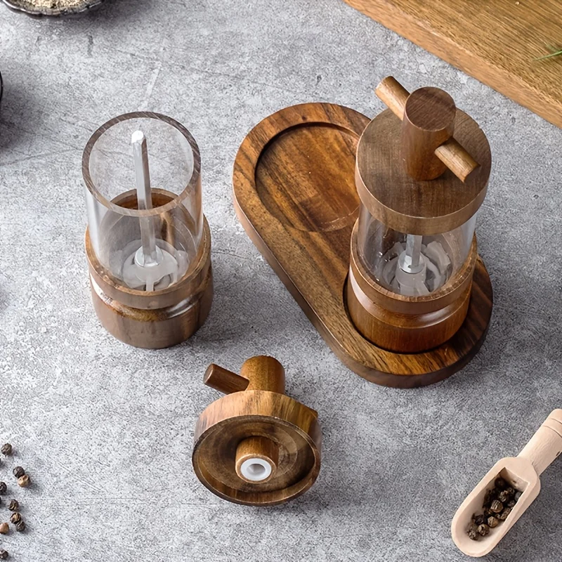아카시아 나무 수동 후추 그라인더, 굵기 조절 가능,  - Herb Keeper Bottle 리뷰 및 가격