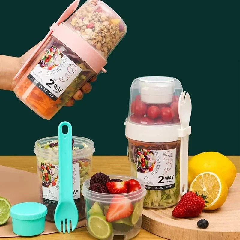 휴대용 샐러드 컵 이중 오트밀 컵 요거트 견과류 저지방 - Meal Prep Yogurt Containers 리뷰 및 가격