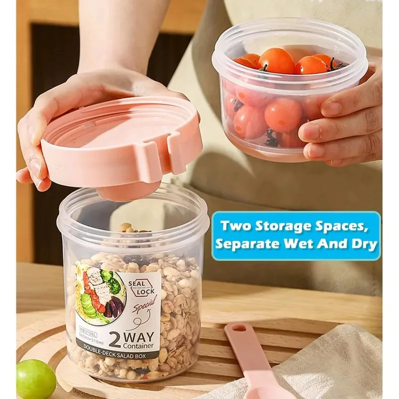 휴대용 샐러드 컵 이중 오트밀 컵 요거트 견과류 저지방 - Meal Prep Yogurt Containers 리뷰 및 가격