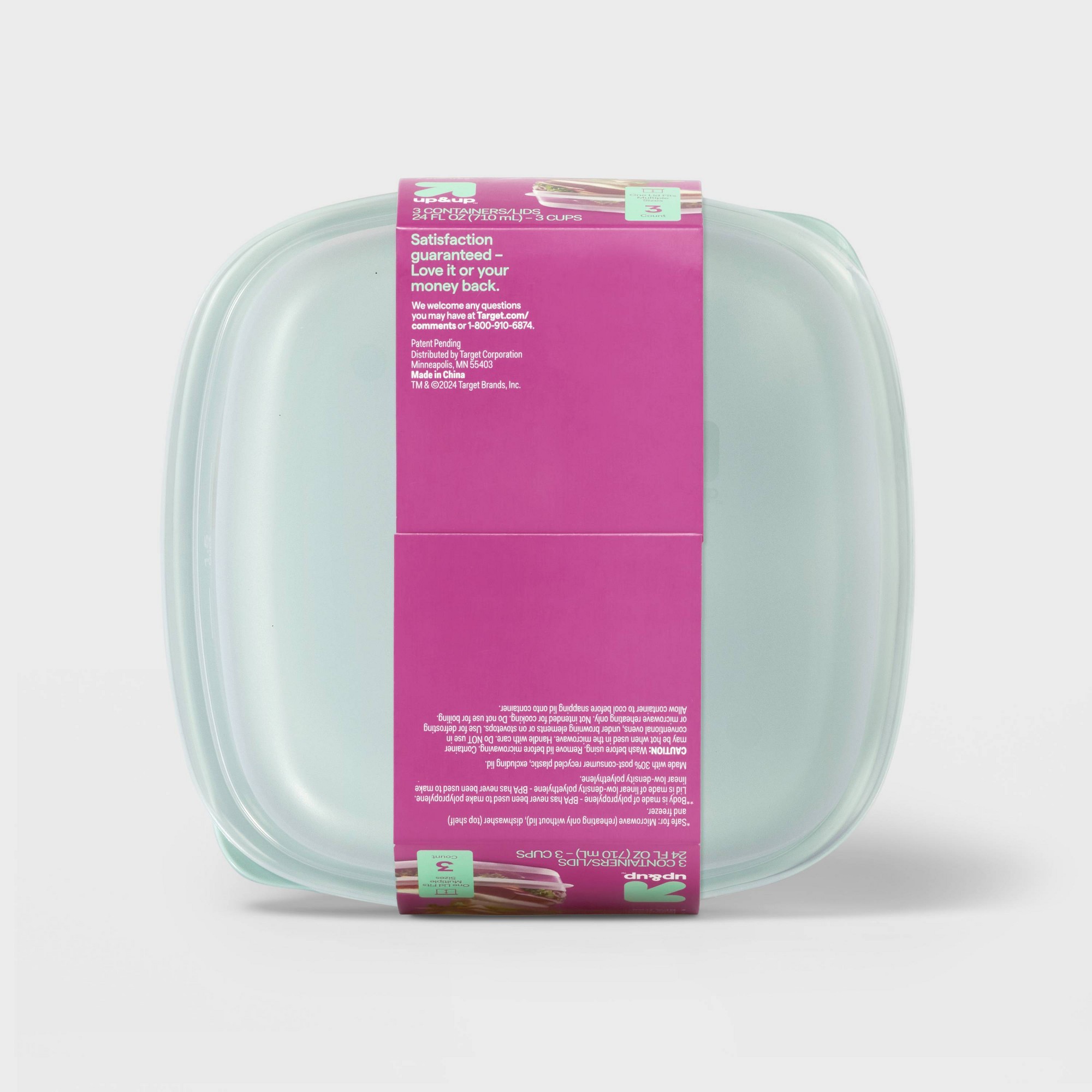 3ct 사각형 스냅 뚜껑이 있는 식품 보관 용기, 주방 - Meal Prep Container 리뷰 및 가격