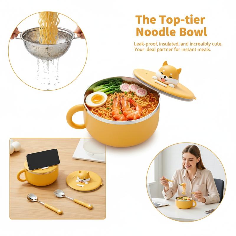 스테인리스 스틸 즉석 라면 용기(뚜껑 포함) 1000m - Meal Prep Bowl 리뷰 및 가격